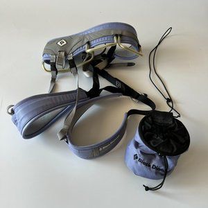 Black Diamond Women's Medium Purple Primrose Climbing Harness & Chalk Bag